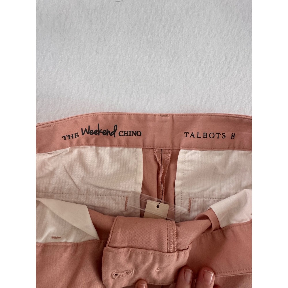Talbots Womens Salmon Pink Cuffed Ankle Chino Pants Size 8 NWT 41135955 - Picture 8 of 8